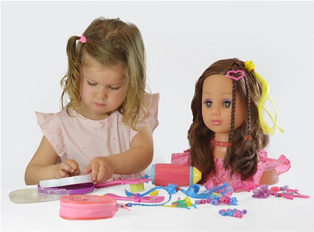 Produktbild 2 för Happy Friend Fanny Smink & Frisyrhuvud Brunt Hår