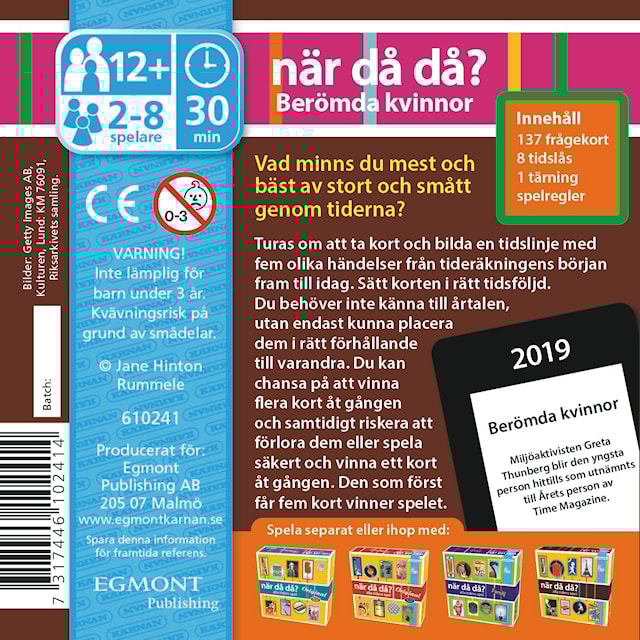 Produktbild 2 för När då då? Berömda Kvinnor Spel Pocketversion (SE)