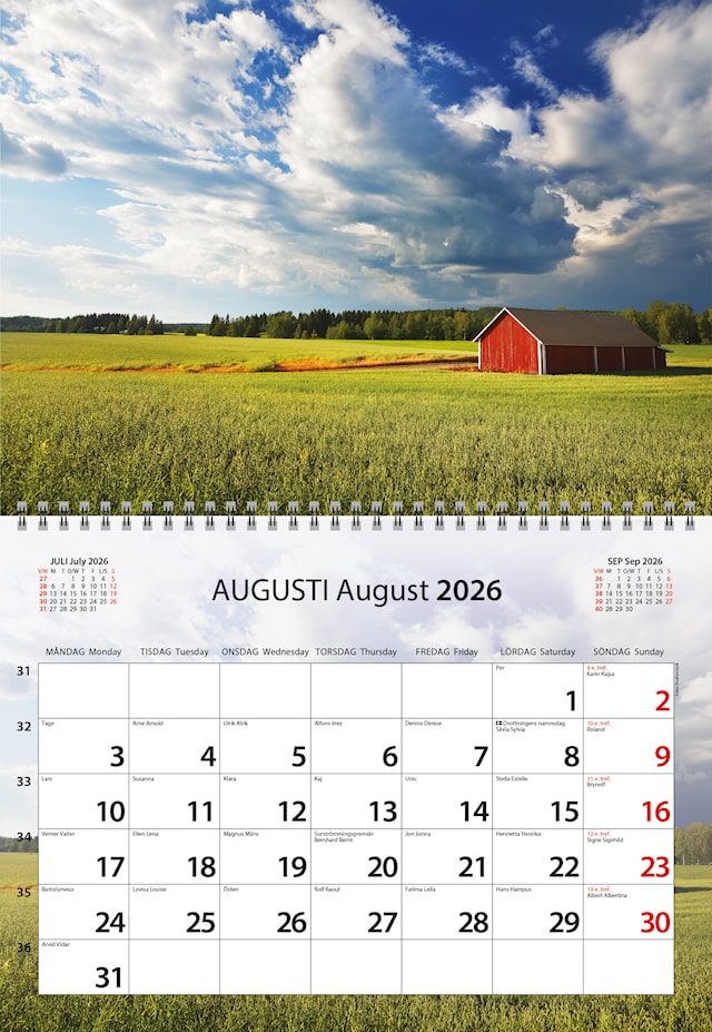 Produktbild 2 för Väggkalender Månadskalendern 2026 Almanacksförlaget