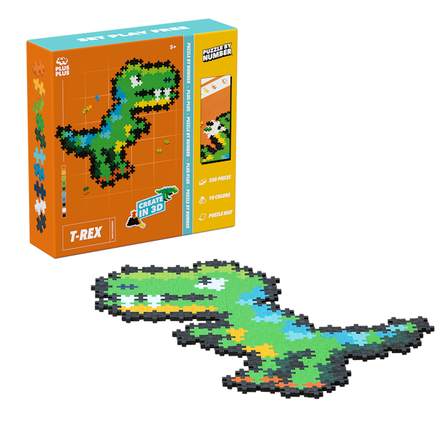 Puzzle By Number T-Rex  250 palaa Plus-Plus