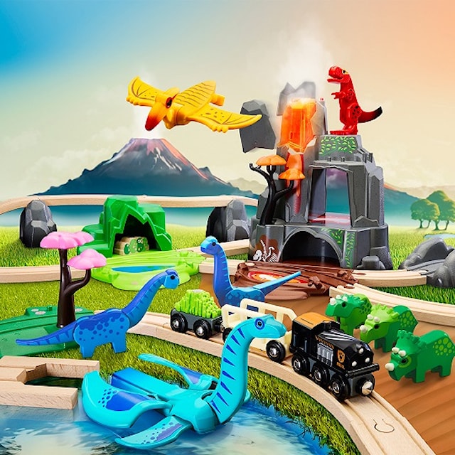 Produktbilde 5 for Dinosaur Deluxe togbane med vulkan Brio (36104)