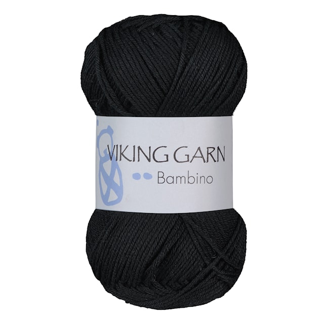 Bambino Garn Bomullsmix 50 g Svart 403 Viking Garn