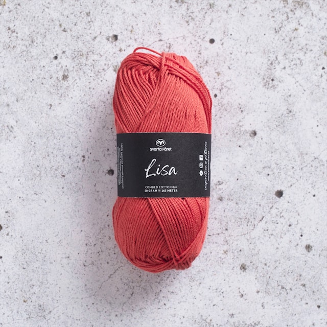 Lisa 8/4 Garn Bomull 50 g Cherrry Tomato 046 Svarta Fåret