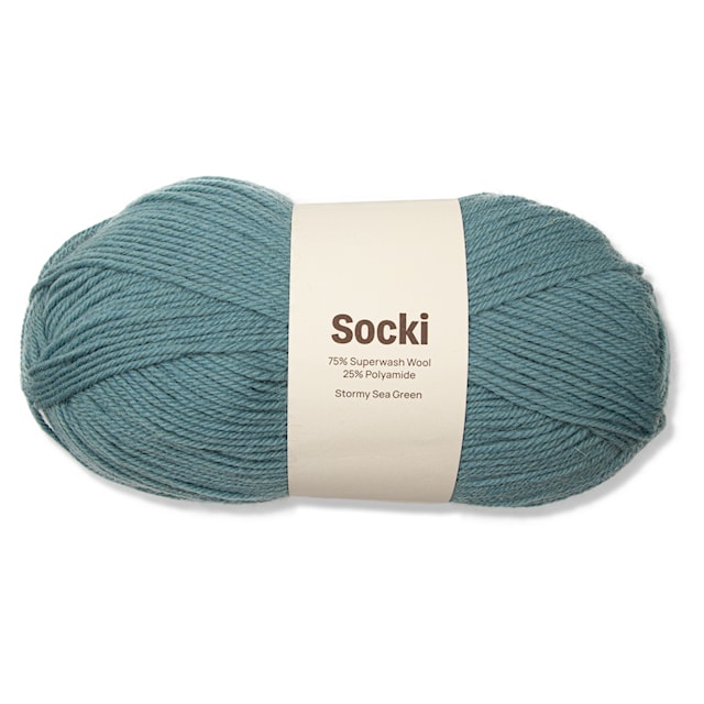 Socki Garn Enfärgade Ullmix 100 g Stormy Sea Green A185 Adlibris