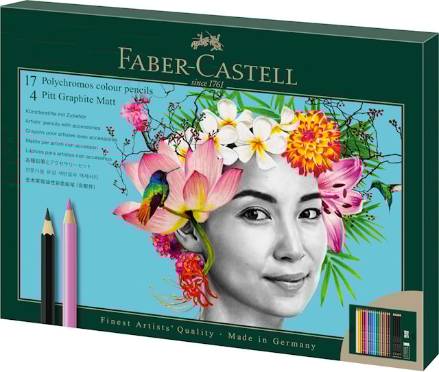 Produktbild 3 för Giftset Polychromos & Pitt Graphite Matt Small 23 delar Faber Castell