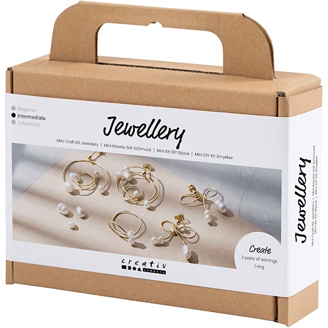 Tuotekuva 3 - Askartelusetti Mini Korut, Korvakorut metallilangasta, kullanvärinen, 1 pkk/ 1 pkt