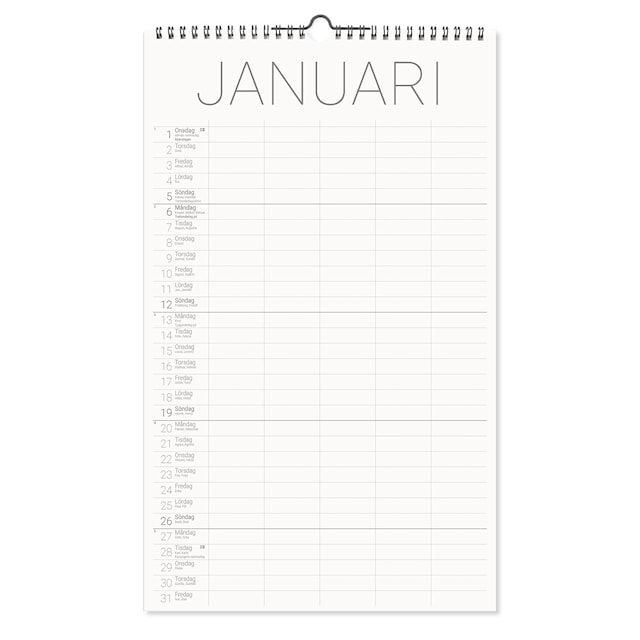 Produktbild 2 för Familjekalender Vägg 2026 Clean Paperstyle