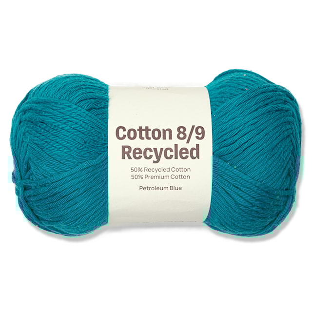 Cotton 8/9 Garn 100g Recycled Petrolium Blue A176 Adlibris