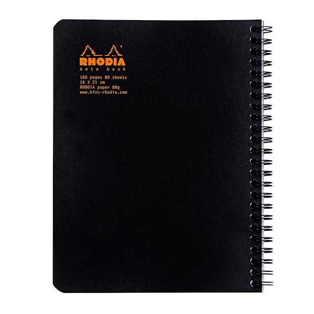 Produktbild 3 för Spiralblock Svart A5+ Prickat Rhodia