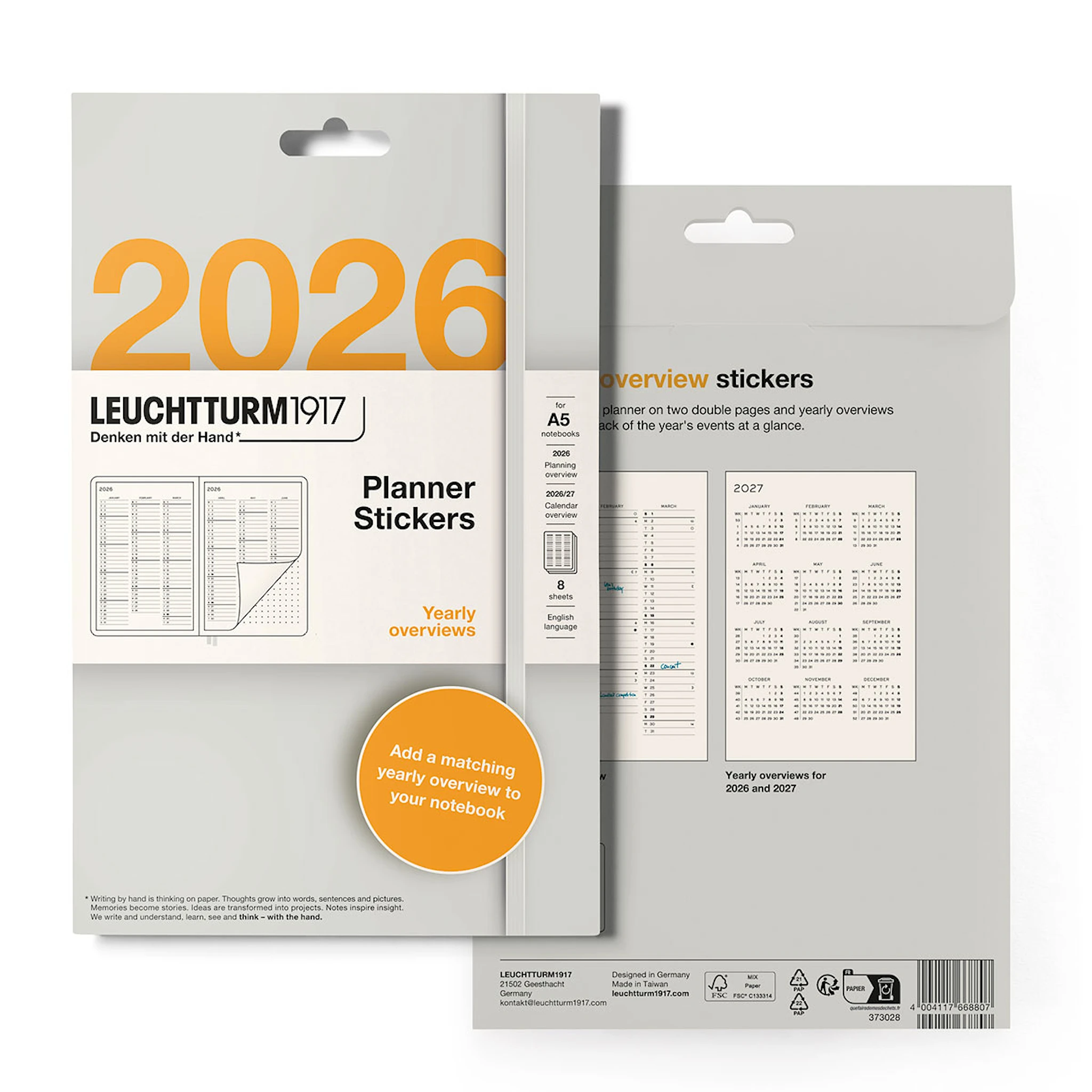 Produktbilde for Self-stick Planner 2026 12m Yearly Leuchtturm1917
