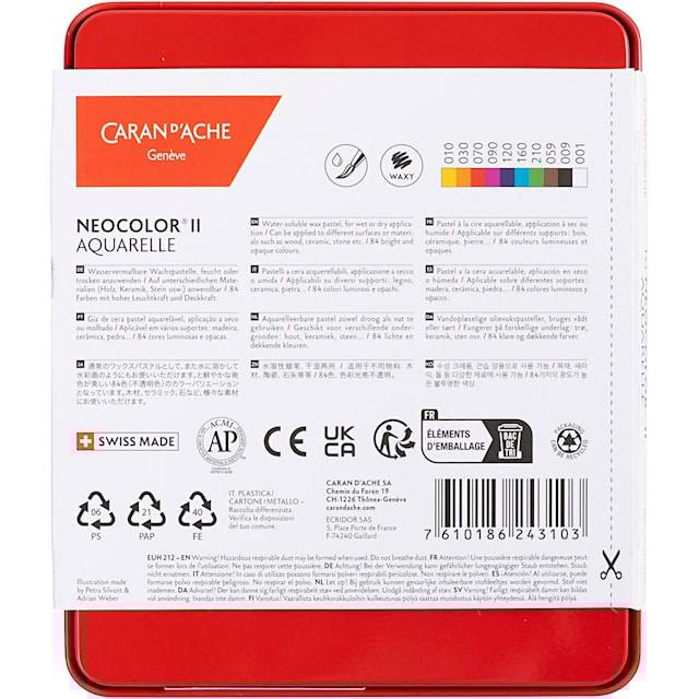 Produktbild 3 för Akvarellkritor Caran D'ache 8 mm 10 Färger