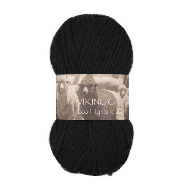 Highland Eco Wool 50 g Black 203 Viking Garn