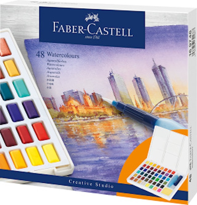 Tuotekuva 4 - Faber-Castell Creative Studio Akvarellivärit, 48 väriä