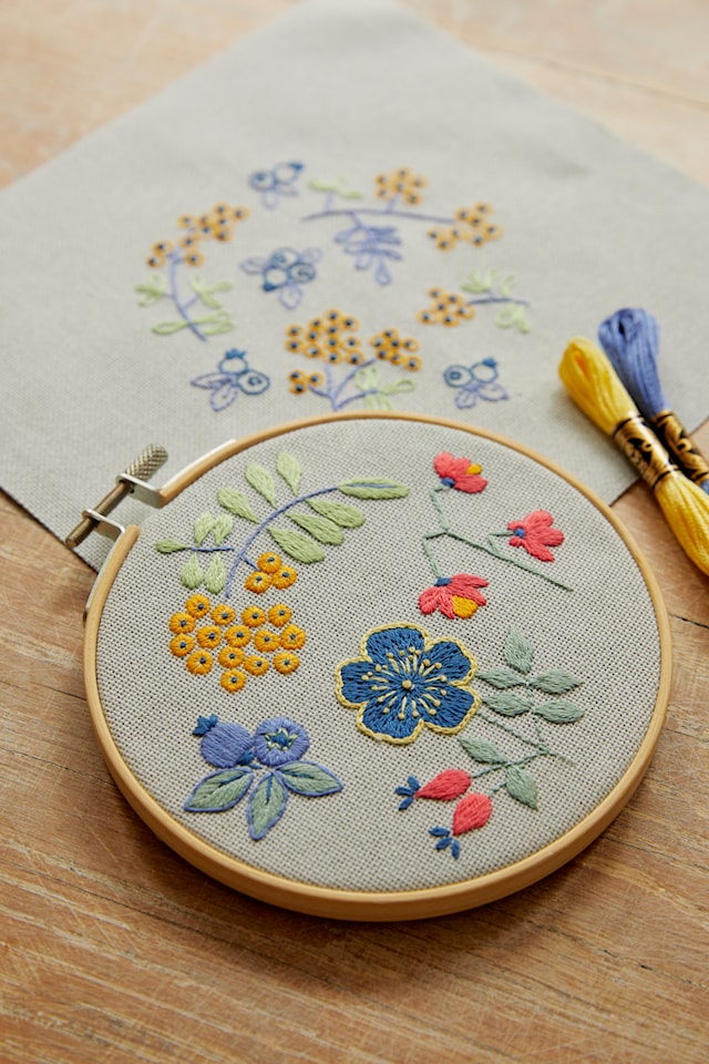 Produktbild 2 för Broderikit med 2 fruktmotiv DMC Mindfulness