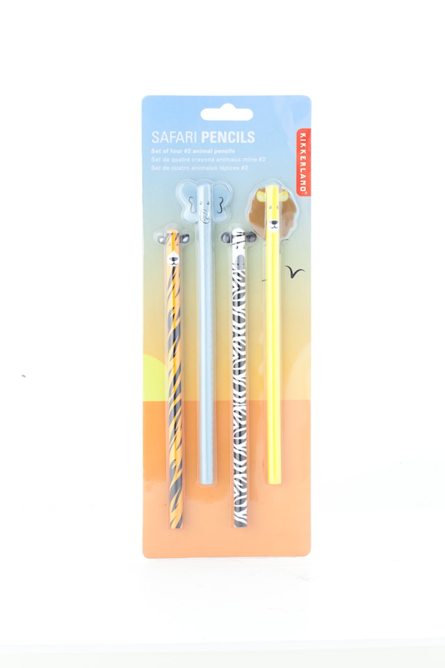Produktbild 1 för Blyertspennor Safaridjur 4-pack Kikkerland