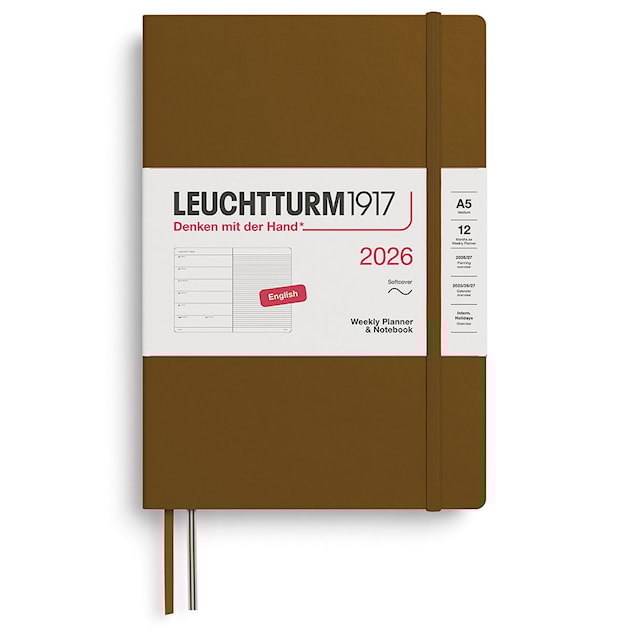 Weekly Planner & Notebook 2026 A5 Soft Spice Brown Leuchtturm1917