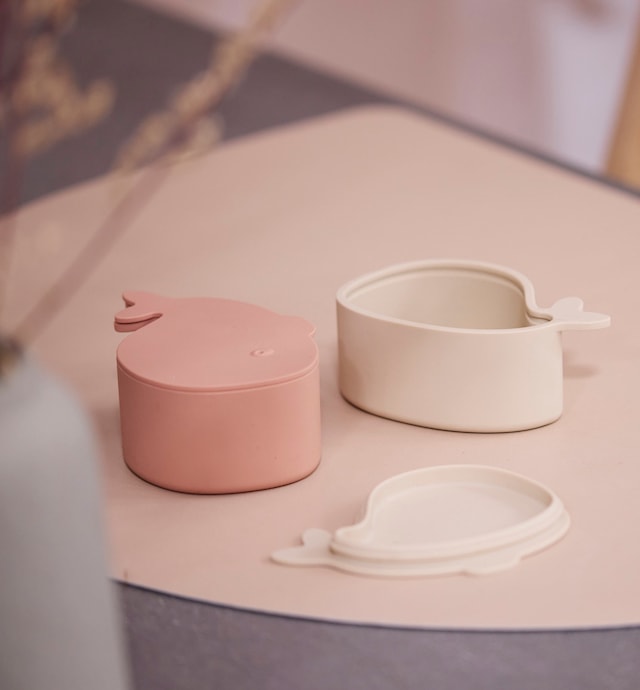 Produktbild 3 för Snackslådor 2-pack Christian the Whale Blush Filibabba