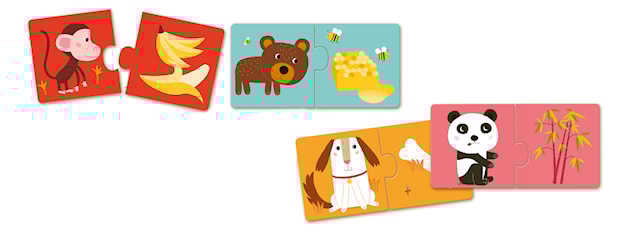 Produktbild 5 för Duopussel Djurens Mat 10 Pussel med 2 Bitar, Djeco