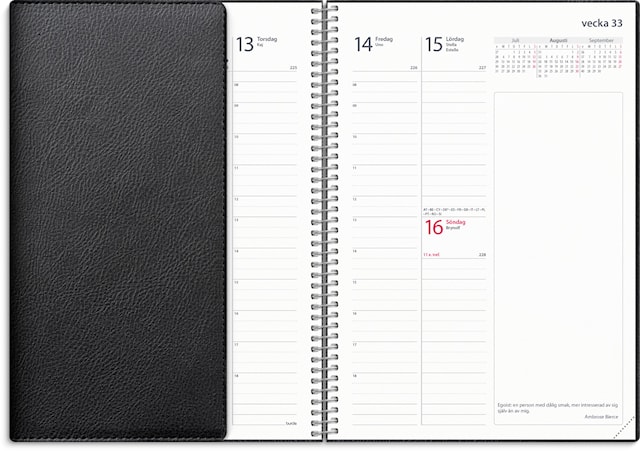 Tuotekuva 3 - Kalender 2026 A5 Business Twist Svart Burde