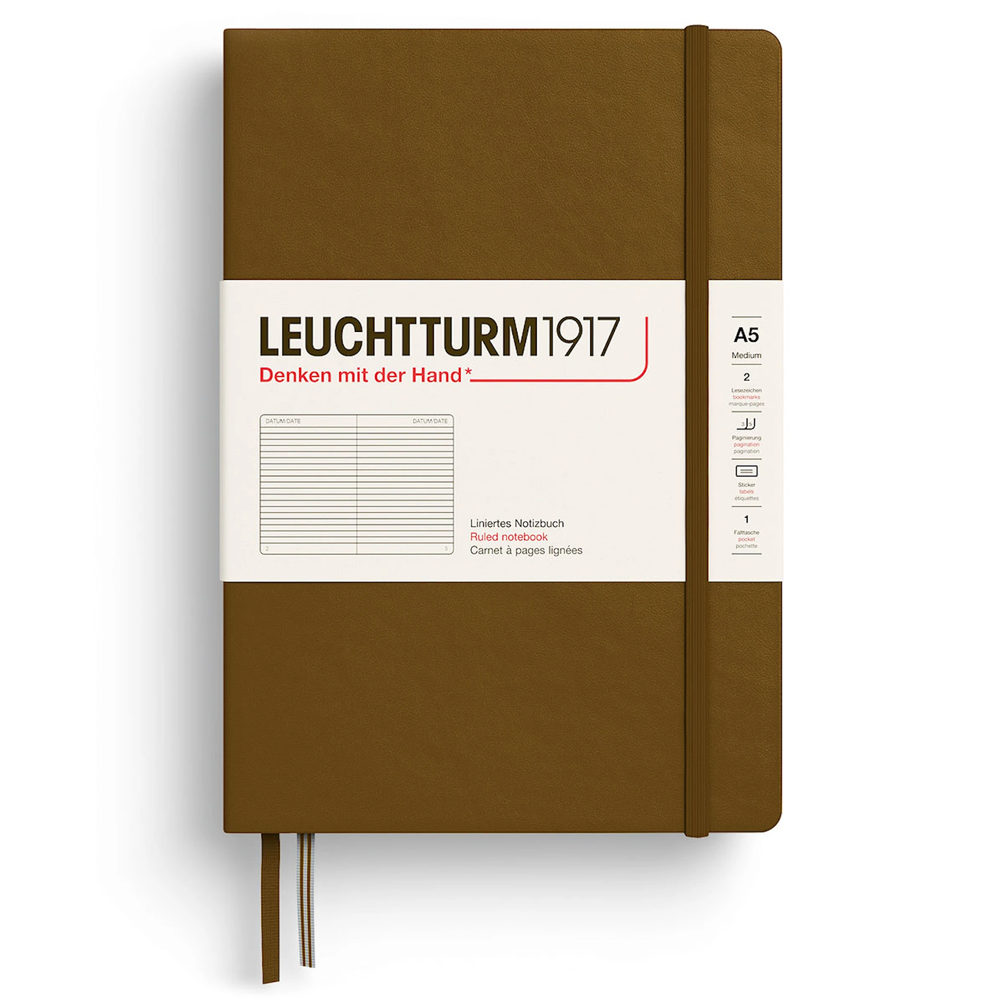 Produktbild för Anteckningsbok A5 Soft Linjerad Sprice Brown Leuchtturm1917