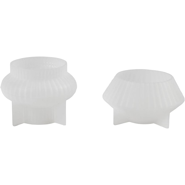 Tuotekuva 4 - Silikonimuotti, Uritetut kynttilänjalat, Kork. 4+5,5 cm, halk. 7+8 cm, kirkas, 2 kpl/ 1 pkt