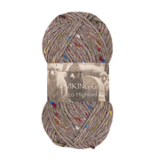 Highland Eco Wool Garn 50 g Grå Tweed 274 Viking Garn