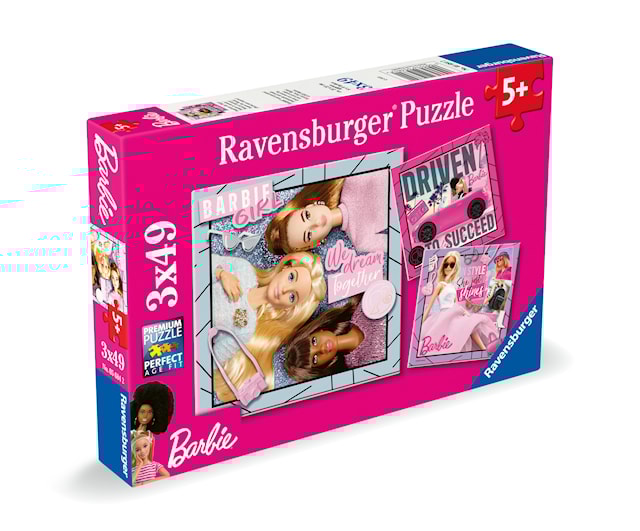 Produktbild 2 för Pussel Barbie 3x49 bitar, Ravensburger