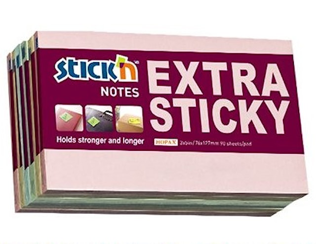 Produktbild 1 för Notisblock Extra Sticky Pastell 76x127 90 blad 6-pack