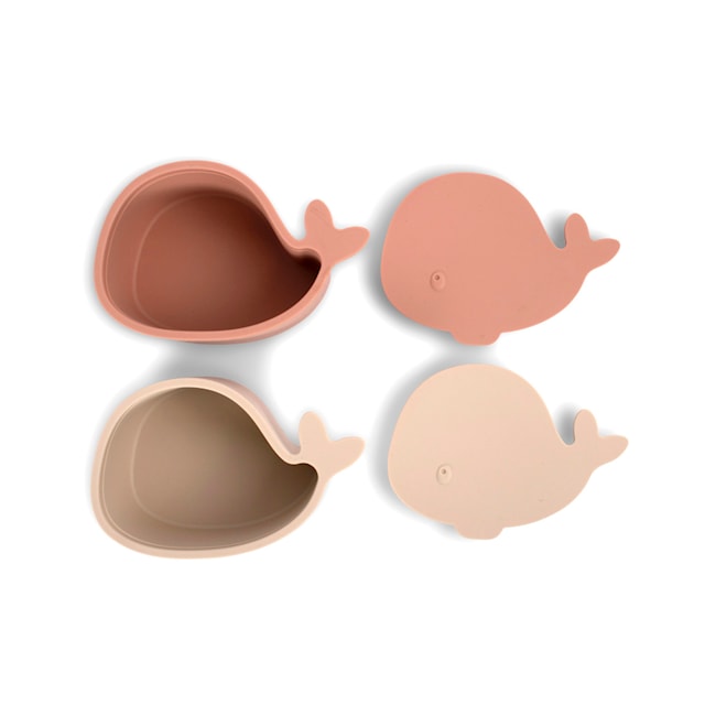 Produktbild 2 för Snackslådor 2-pack Christian the Whale Blush Filibabba