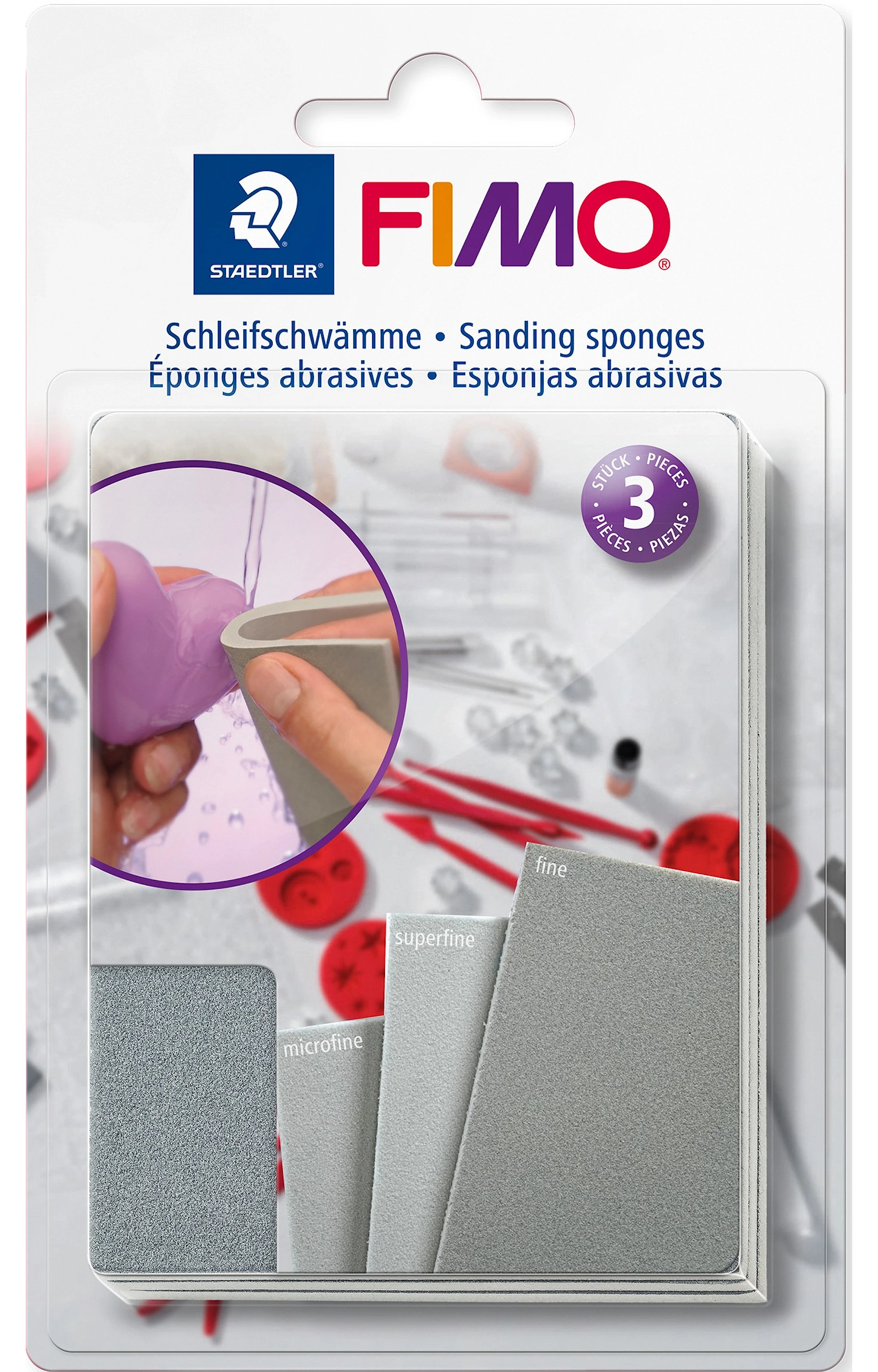 Produktbilde for FIMO Slipende svamper for leire 3 stk Staedtler