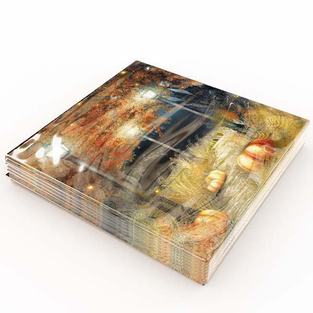 Produktbilde 2 for Matservietter Høstgresskar 20-pack Gullers