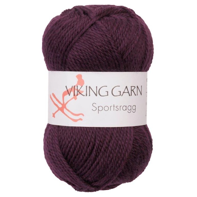 Sportsragg Garn Ullmix 50 g Mörk lila 578 Viking Garn