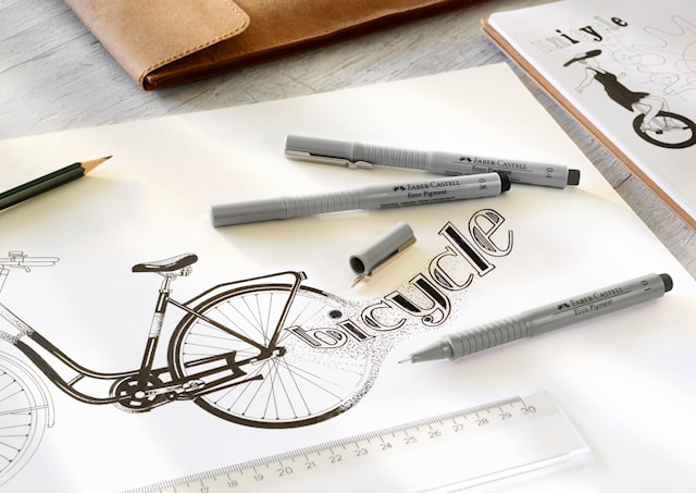 Produktbild 3 för Fineliner Svart Ecco Pigment 0.1/0.3/0.5/0.7  4-pack Faber Castell