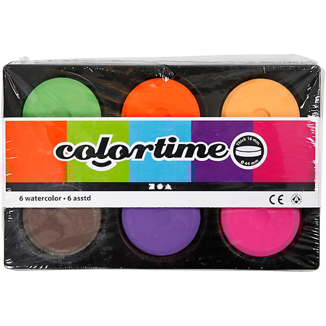 Produktbilde 4 for Vannfarge, dia. 44 mm, H: 16 mm, suppl. farger, 1sett