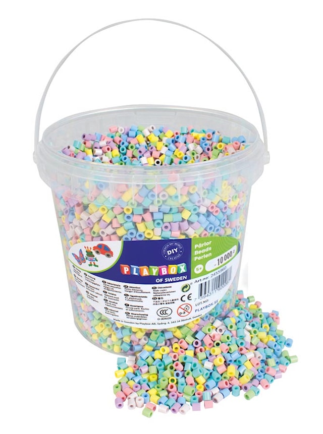Produktbilde 2 for Rørperler Pastellmiks 10 000 perler Playbox