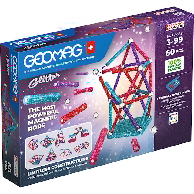 Tuotekuva 1 - Geomag Glitter Recycled 60 delar