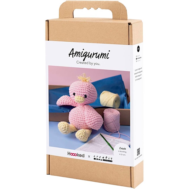 Tuotekuva 3 - Askartelusetti Amigurumi , Ankka, vaaleanpinkki, vaaleankeltainen, 1 pkk/ 1 pkt