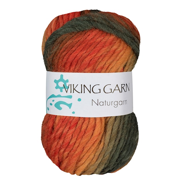 Produktbild 1 för Naturgarn 50 g Multi orange/brun 659 Viking Garn