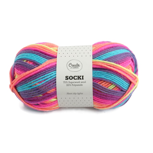 Produktbilde 1 for Socki Garn Ullmix 100 g Neon City Lights B024 Adlibris