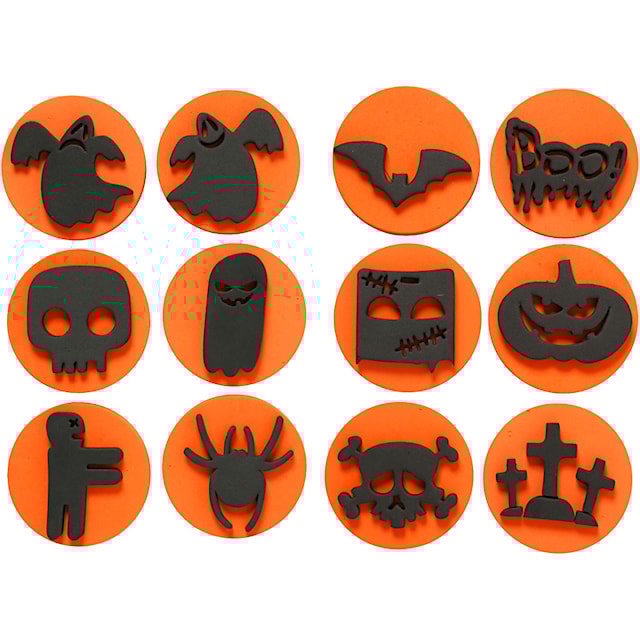 Produktbilde 1 for Skumstempler, halloween, dia. 7,5 cm, tykkelse 2,5 cm, 6 stk./ 1 pk.