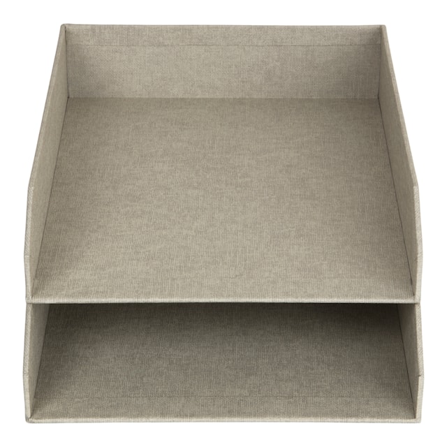 Tuotekuva 3 - Kirjakori Pinottava Linen 2-pakkaus Bigso Box of Sweden