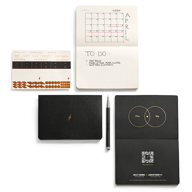 Produktbild 3 för Bullet journal A6 Prickad Black 3-pack Leuchtturm1917