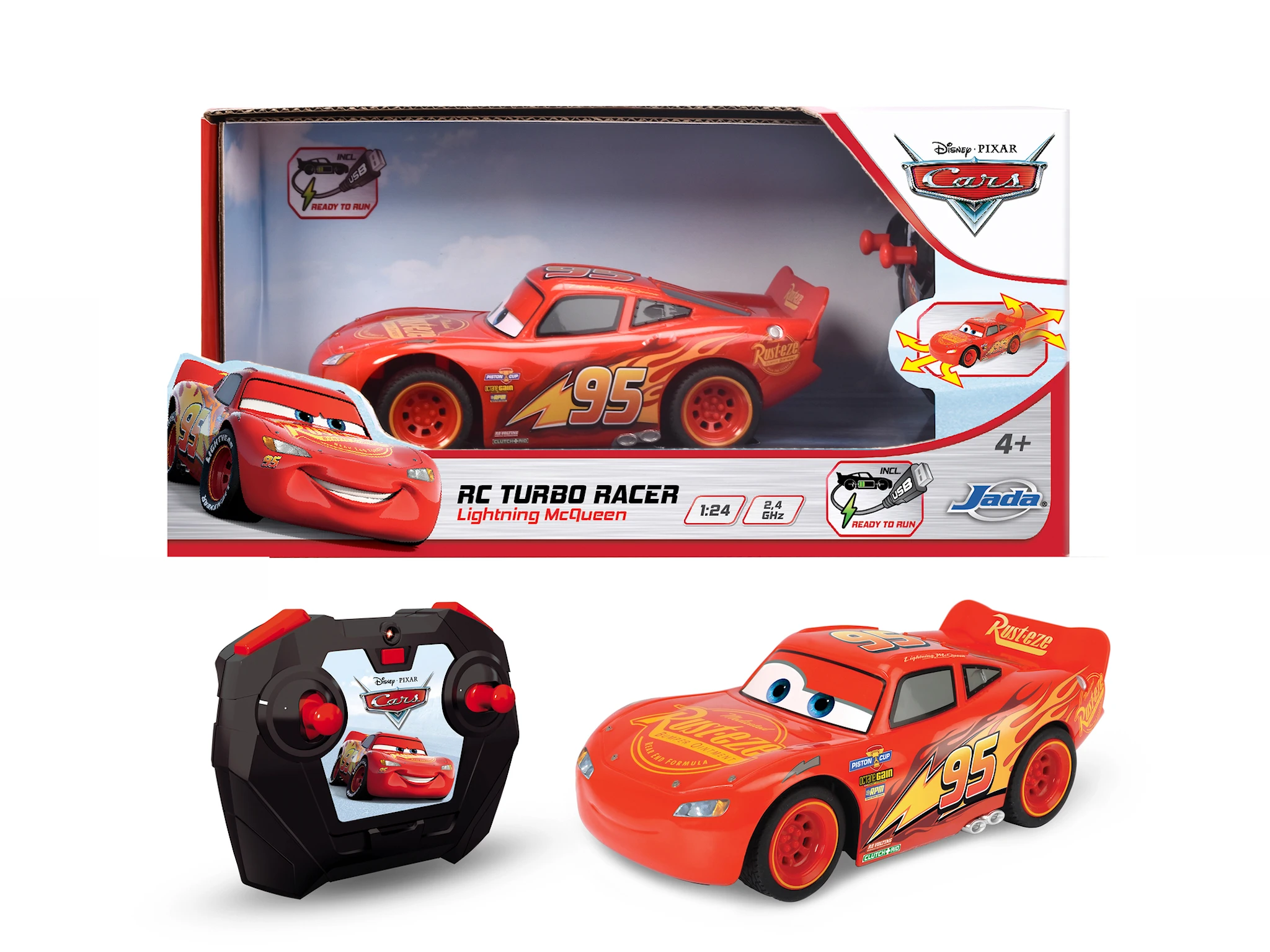 Tuotekuva ille Disney Autot Radio-ohjattava Salama McQueen Turbo Racer 1:24