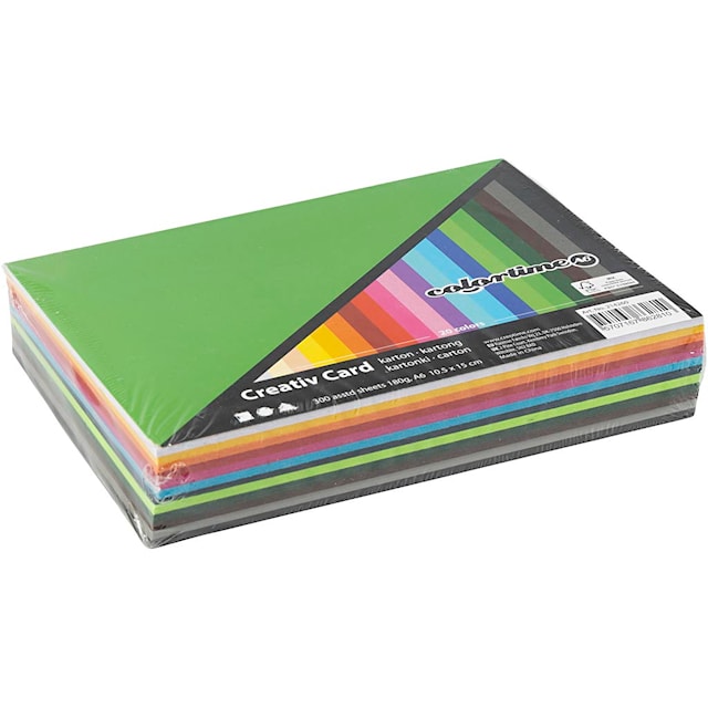 Tuotekuva 2 - Värillinen kartonki, A6 105x148 mm, 180 g, värilajitelma, 120laj