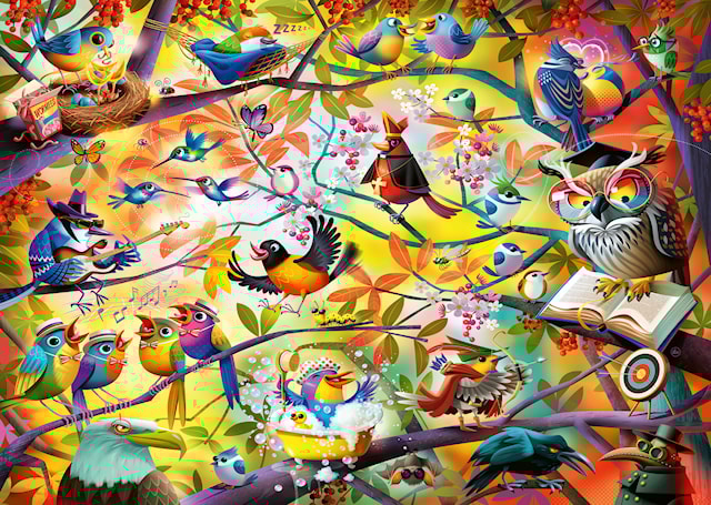 Produktbild 2 för Busy Birdies Pussel 1000 bitar, Ravensburger
