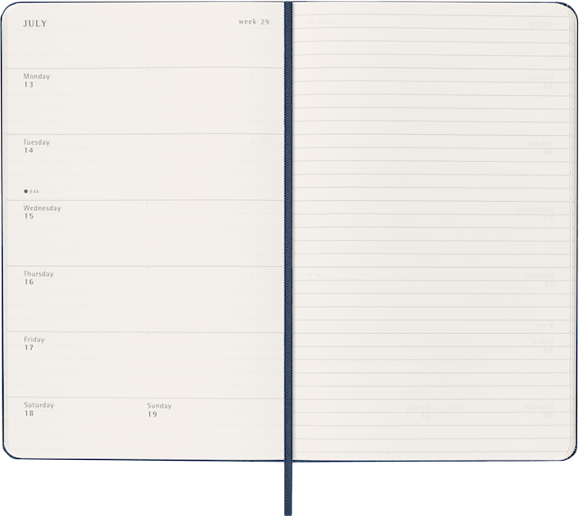 Tuotekuva 6 - Kalenteri 2026 Classic Hard 12M Week Note Large Sapphire Blue Moleskine