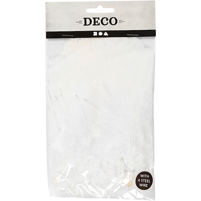 Tuotekuva 6 - Höyhenet, pit. 11-17 cm, 18 kpl, valkoinen