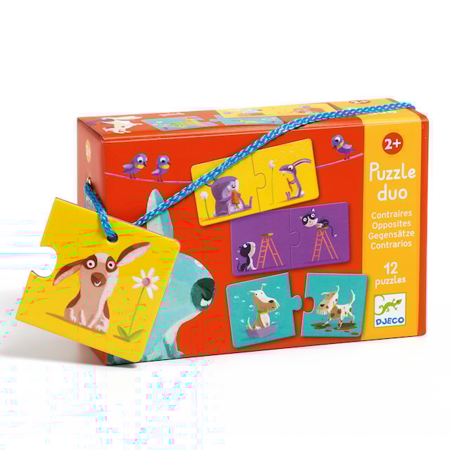 Tuotekuva 1 - Duopalapeli Vastakohdat 12 Palapeliä 2 Palaa Eläimet ja Vastakohdat Djeco