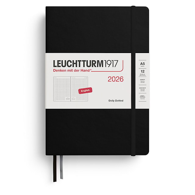 Daily Planner 2026 A5 Dotted Black Leuchtturm1917