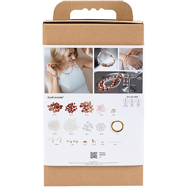 Produktbild 2 för DIY Kit Smycken, beige, bränd orange, vit, pärlemor, 1 förp.